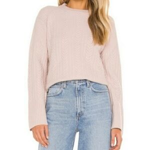 LPA Blush PInk Cable Knit Sweater Size Small Wool blend Casual Revolve